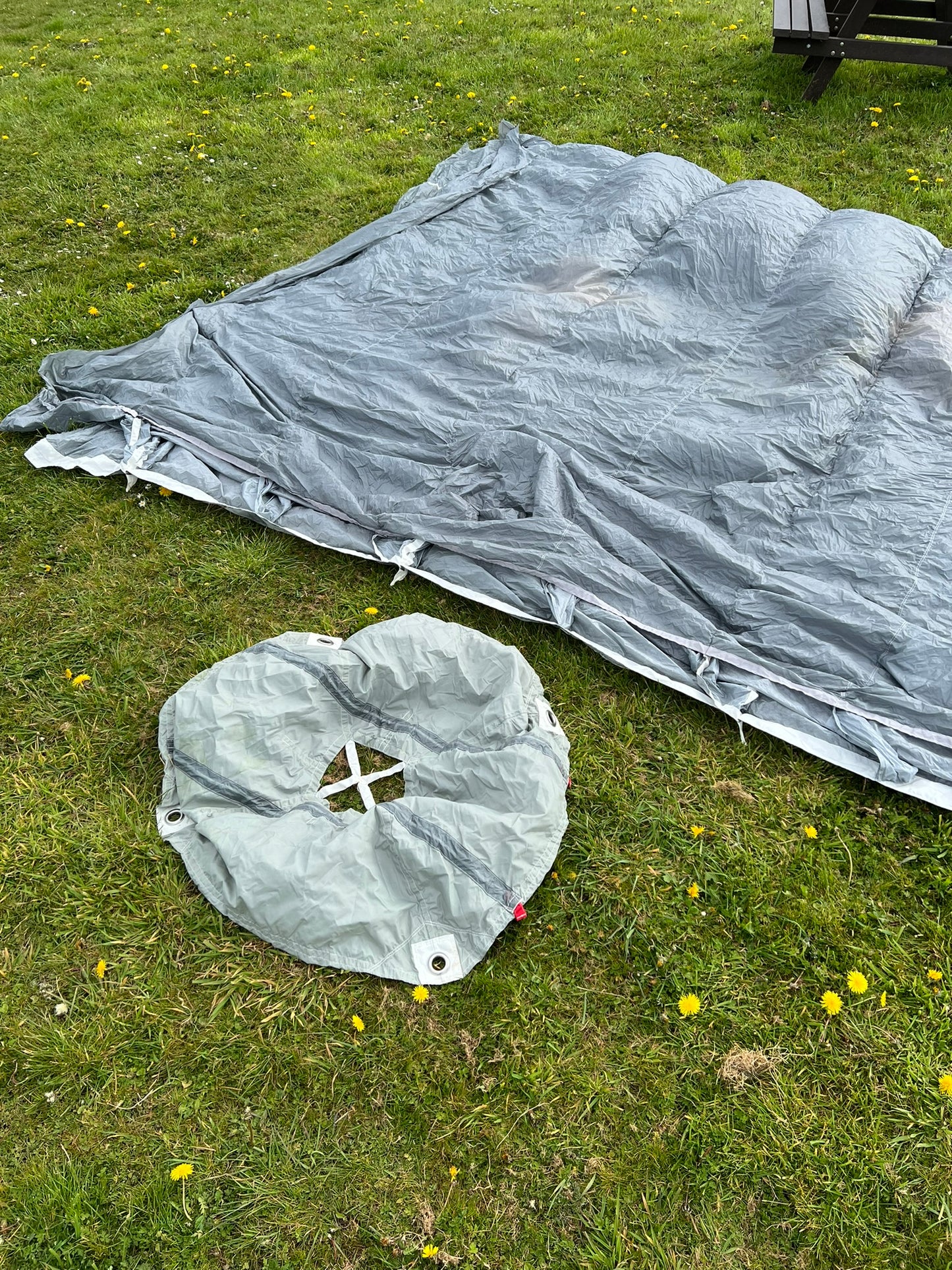 Ex Military Parachute Cut Off & Drogue Chute Photo Prop Army Display Bushcraft Canopy Material