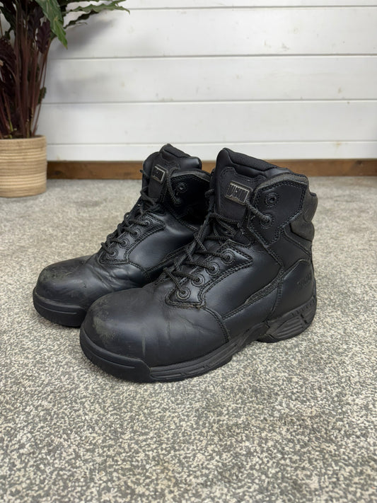 Magnum Stealth Force 6.0 Combat Boots Black Leather UK 7 Ex Police Security