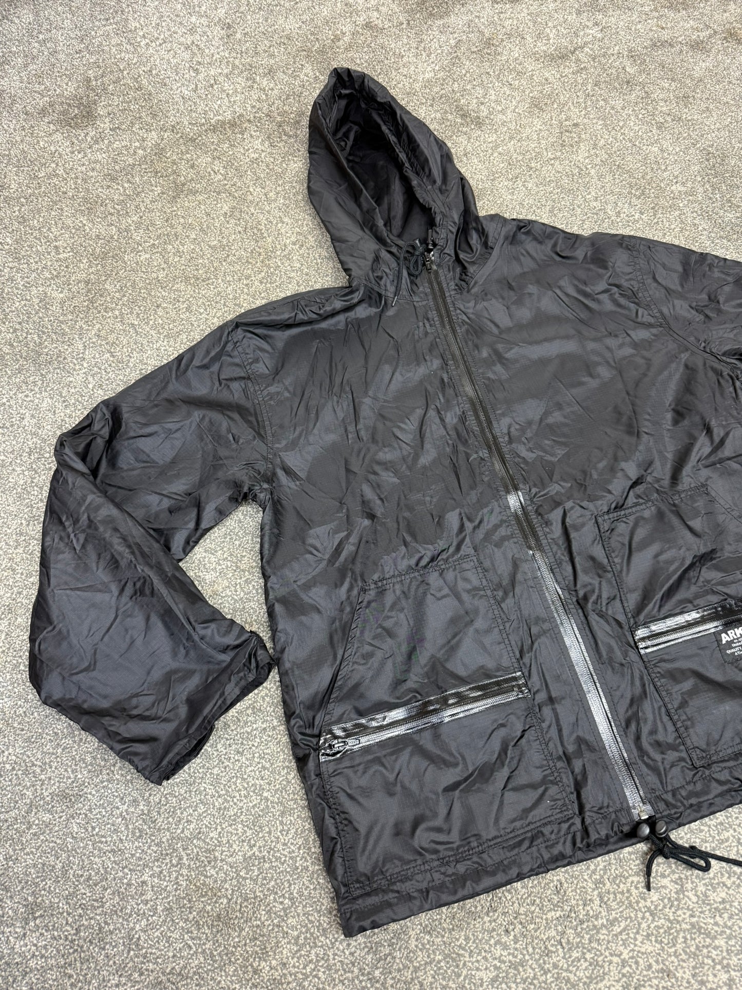 Arktis A310 V1 Black Rainshield Jacket Coat Ripstop Waterproof Lightweight Security Dog Walking Hiking