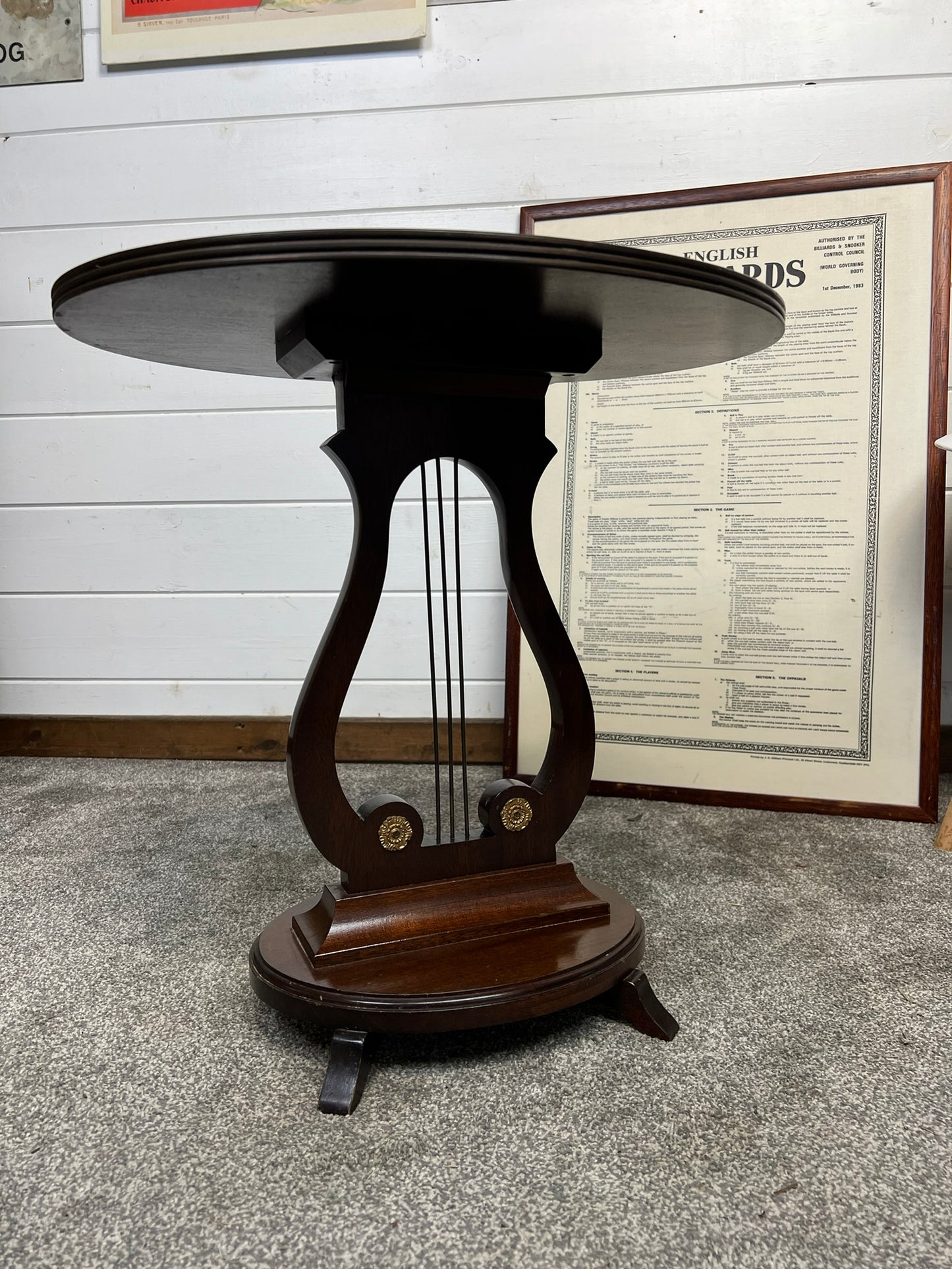 Vintage Mid Century Regency Style Oval Mahogany Wine Table Coffee Side Table