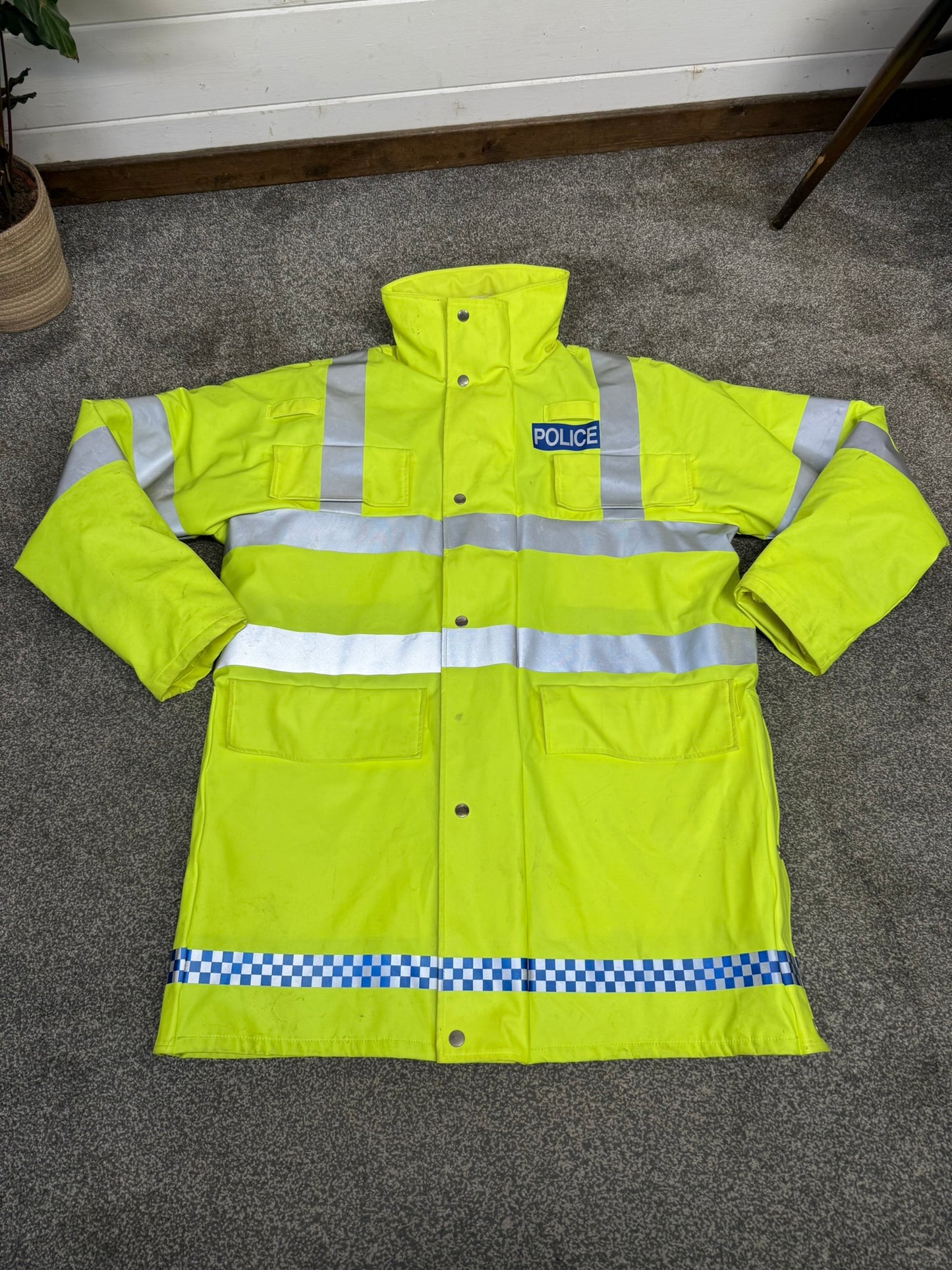 Ex Police Hi-Vis Waterproof Jacket Raincoat LARGE Collectors Memorabilia Display