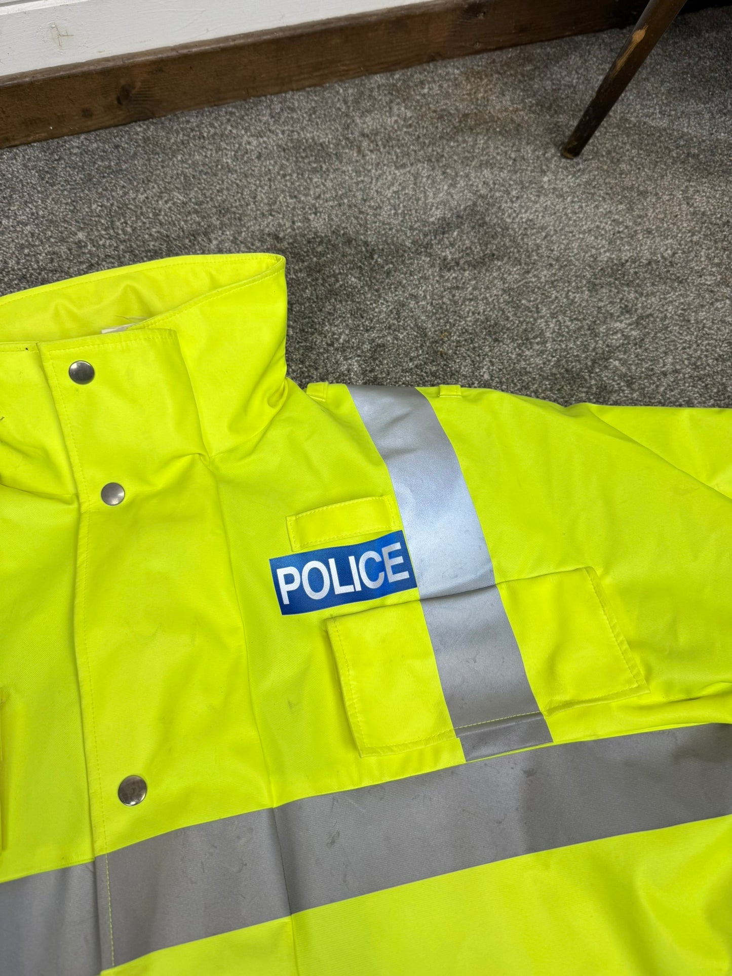 Ex Police Hi-Vis Waterproof Jacket Raincoat LARGE Collectors Memorabilia Display