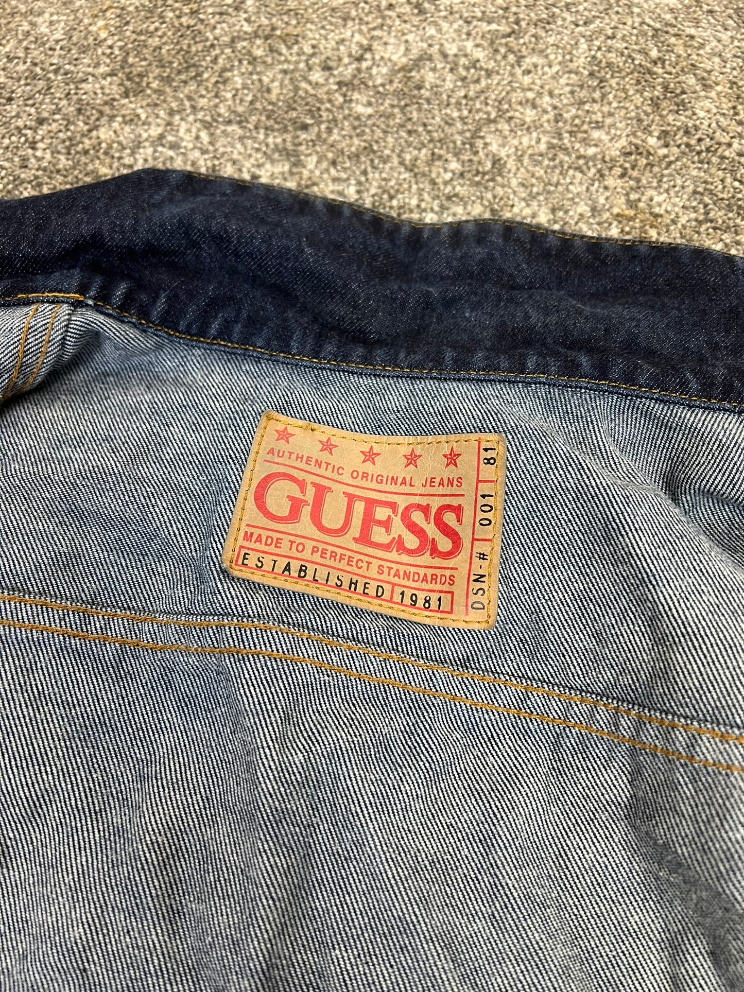 Vintage Guess Denim Jacket LARGE - 80's 90's Y2K Trucker Jacket