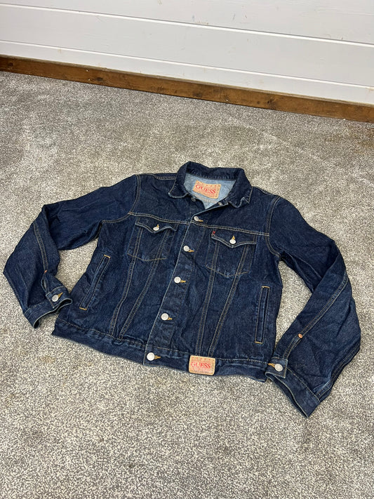 Vintage Guess Denim Jacket LARGE - 80's 90's Y2K Trucker Jacket