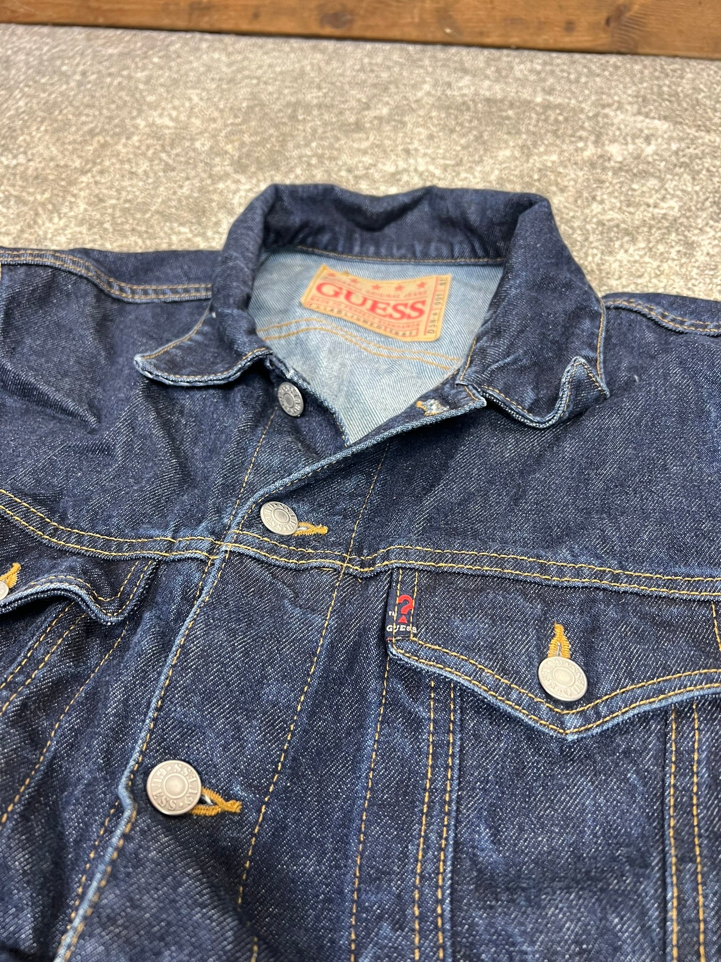 Vintage Guess Denim Jacket LARGE - 80's 90's Y2K Trucker Jacket