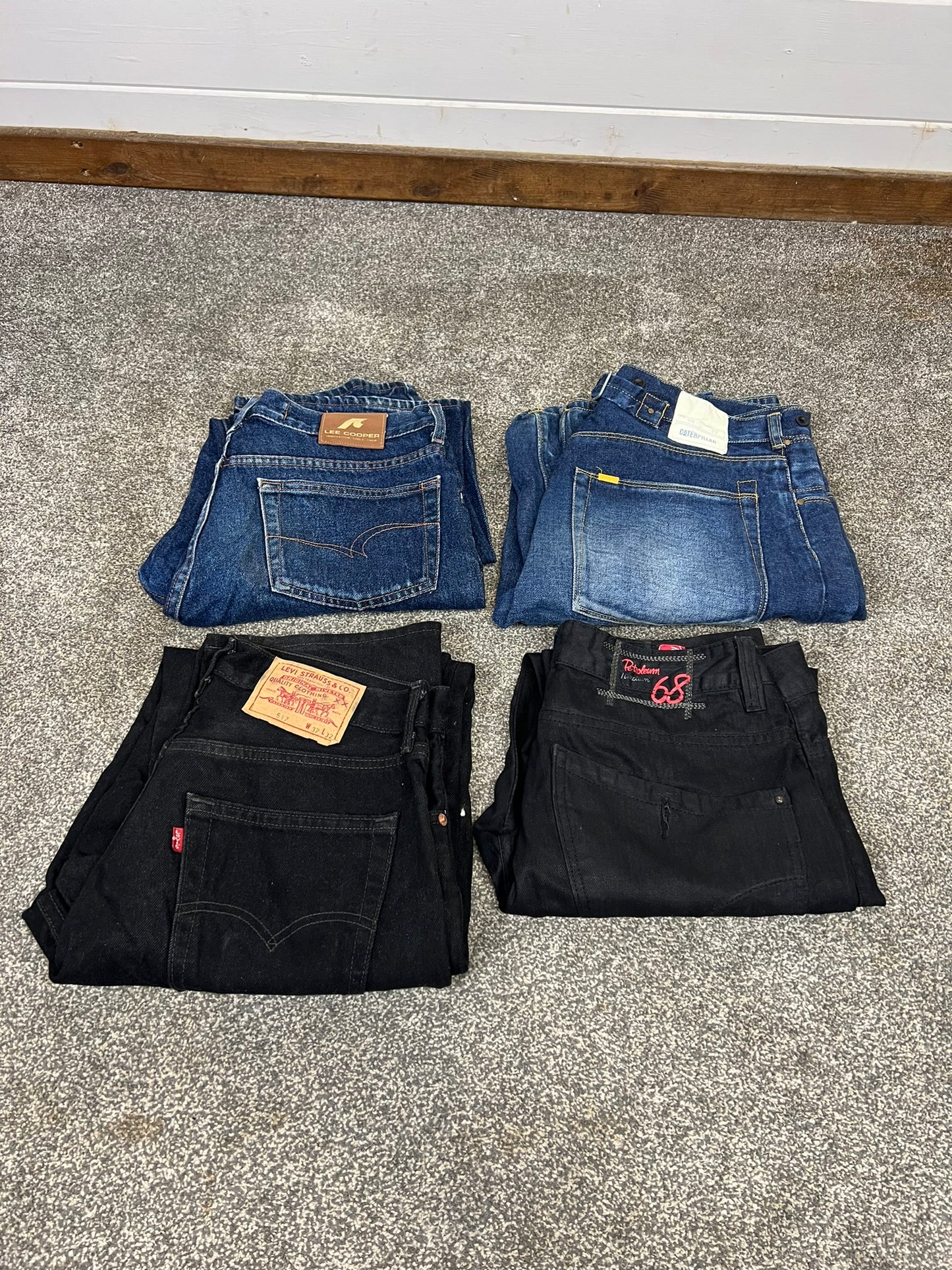 4x Vintage Jeans Bundle Job Lot 90's Y2K - Levi's, Caterpillar, Lee Cooper, Petroleum