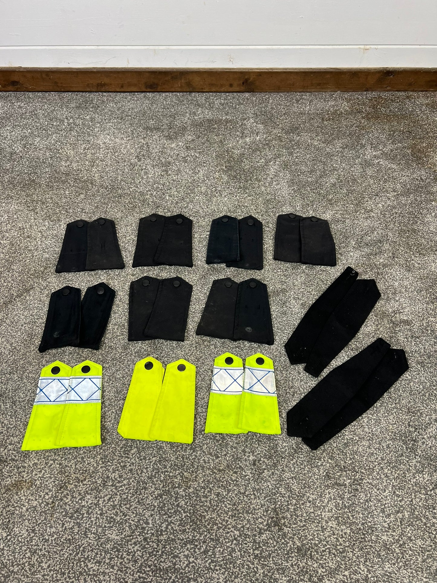 12x Ex Police Black & Hi-Vis Shoulder Epaulette In Pairs Bundle Job Lot Collector Film