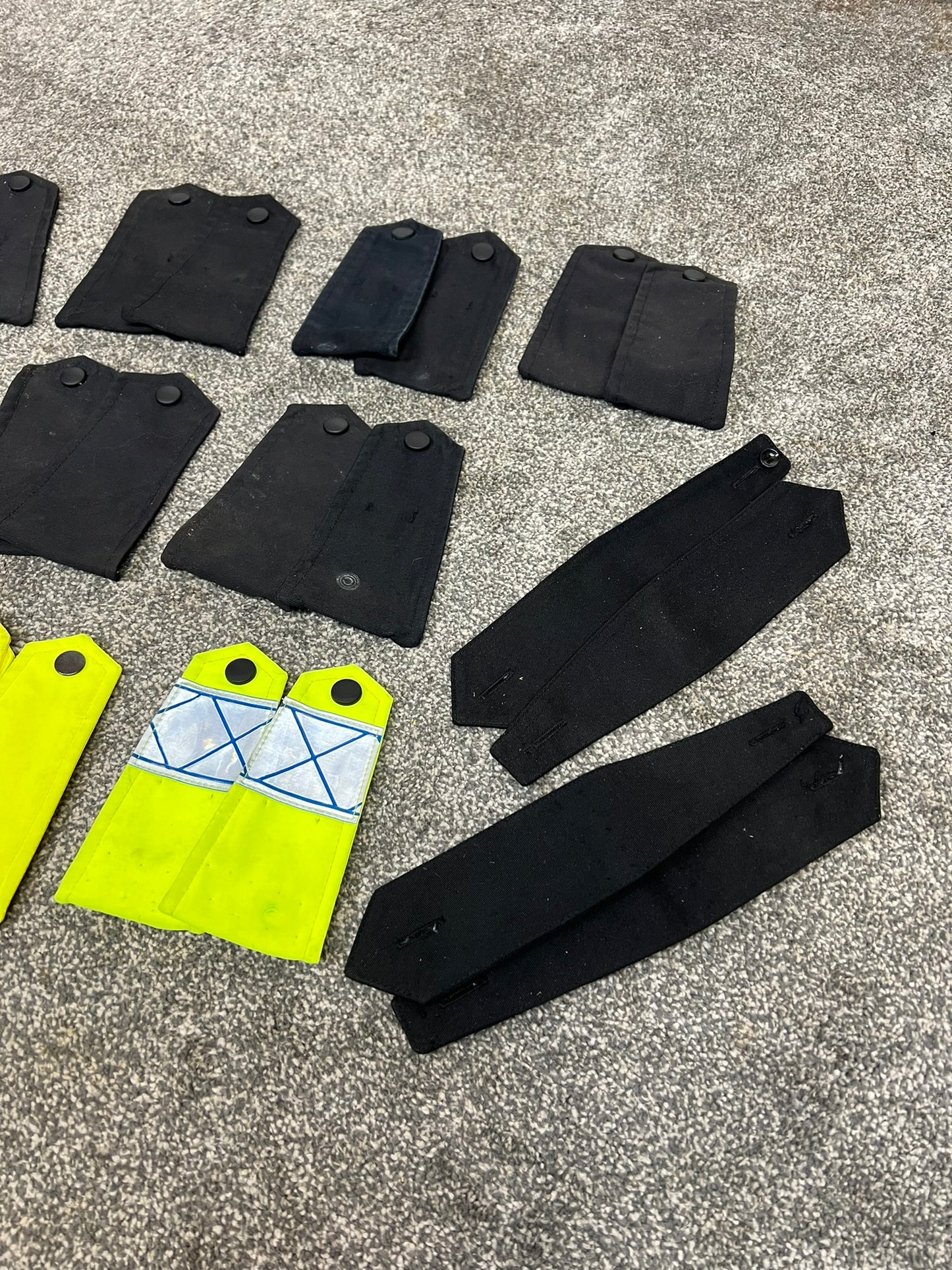 12x Ex Police Black & Hi-Vis Shoulder Epaulette In Pairs Bundle Job Lot Collector Film