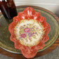 Vintage Floral Ceramic Oval Bowl Serving Dish Boho Art Nouveau Deco