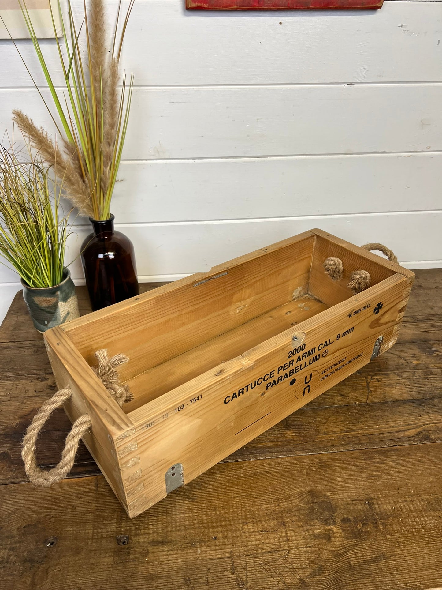 Vintage Wooden Box Reclaimed Small Military Ammo Box Crate Rustic Home Farmhouse Storage