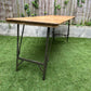 Rustic Vintage Wooden Folding Trestle Table Metal Legs Industrial Farmhouse Dining Garden Reclaimed Army