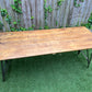 Rustic Vintage Wooden Folding Trestle Table Metal Legs Industrial Farmhouse Dining Garden Reclaimed Army