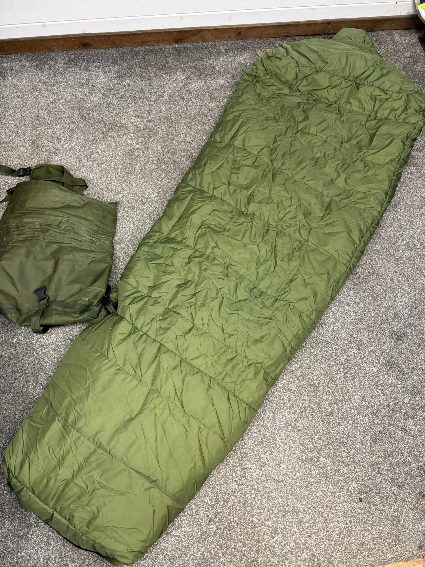 British Army Arctic Sleeping Bag Mummy Olive Green Cold Weather - Large 6ft