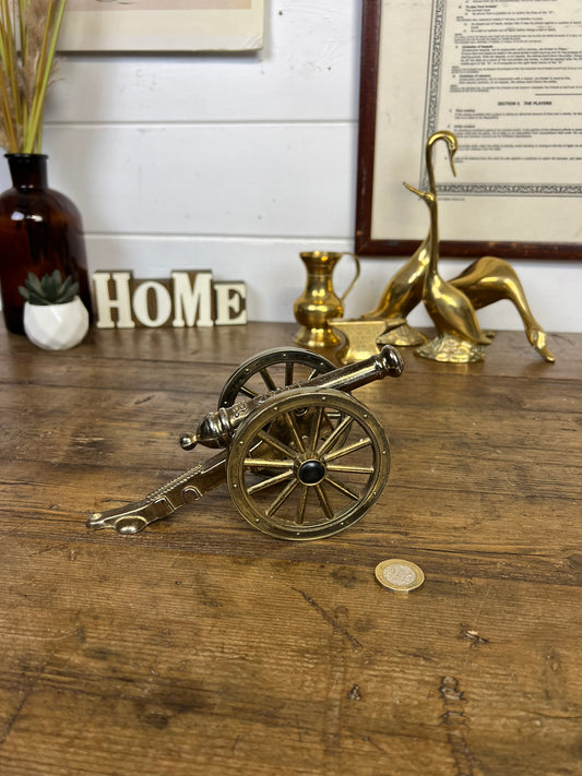 Vintage Brass Cannon King George Vintage Rustic Farmhouse Decor Desk Ornament