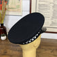 Vintage Ex British Police Black Peak Cap 57cm Obsolete Essex Badge Collector Film Prop Display