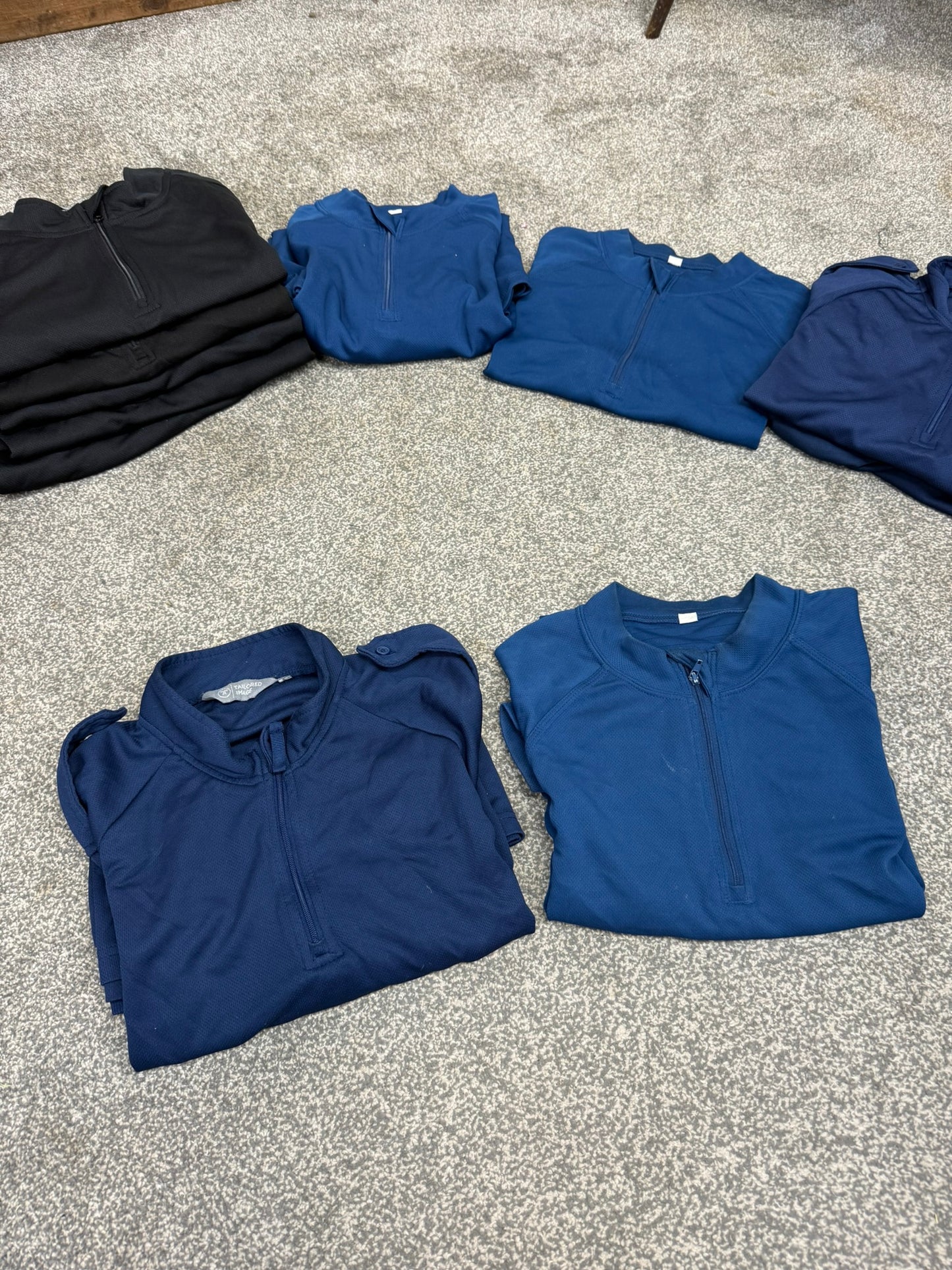 11x Ex Police Black & Blue Wicking T-Shirts Job Lot Film Uniform Security
