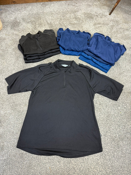 11x Ex Police Black & Blue Wicking T-Shirts Job Lot Film Uniform Security