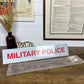 Vintage Ex Military Police Metal Sign Unissued Reflective Collector Man Cave Wall Sign