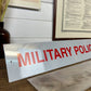 Vintage Ex Military Police Metal Sign Unissued Reflective Collector Man Cave Wall Sign