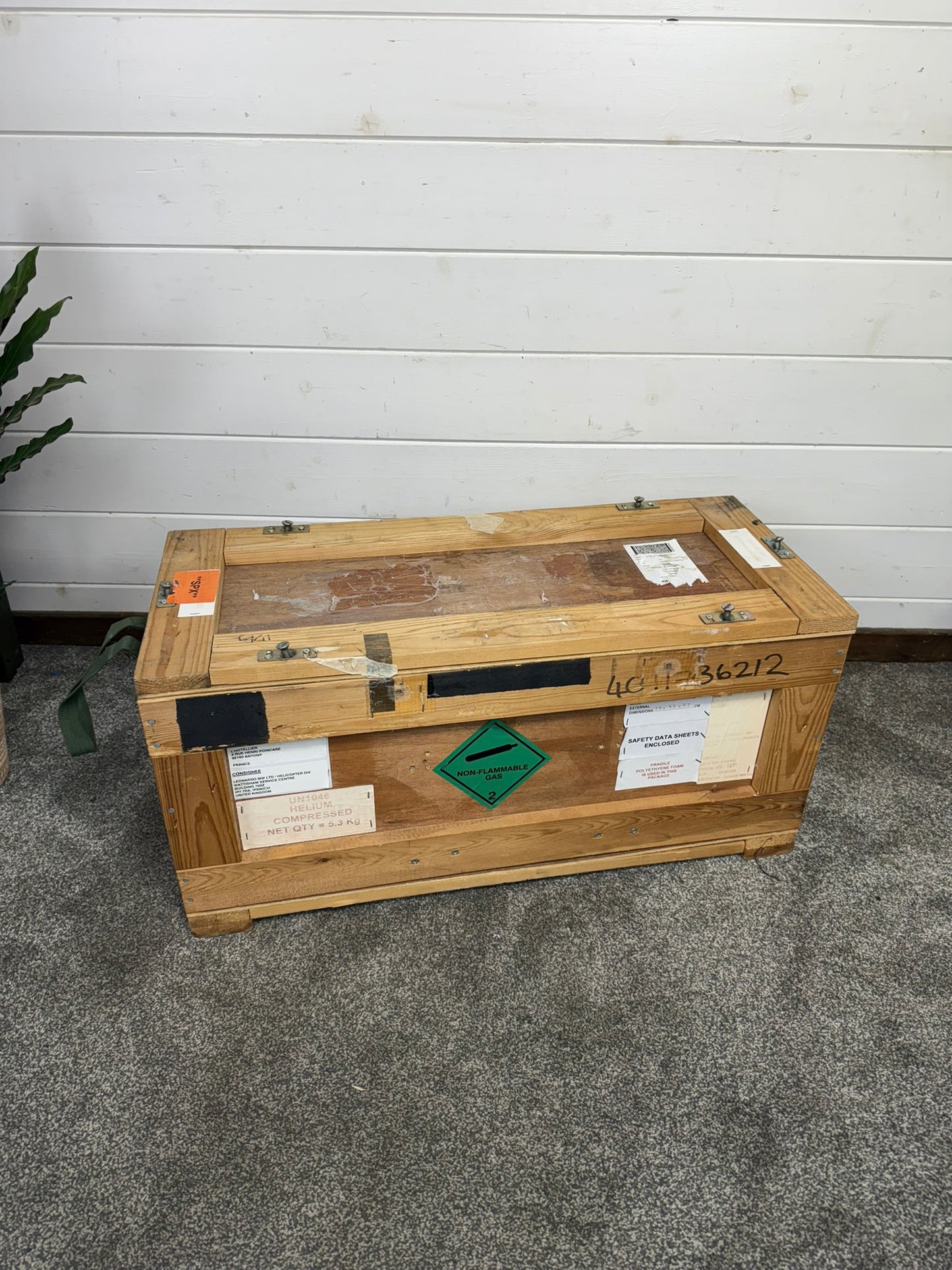 Large Wooden Chest Box Ex Military Army Upcycle Blanket Box Storage Trunk