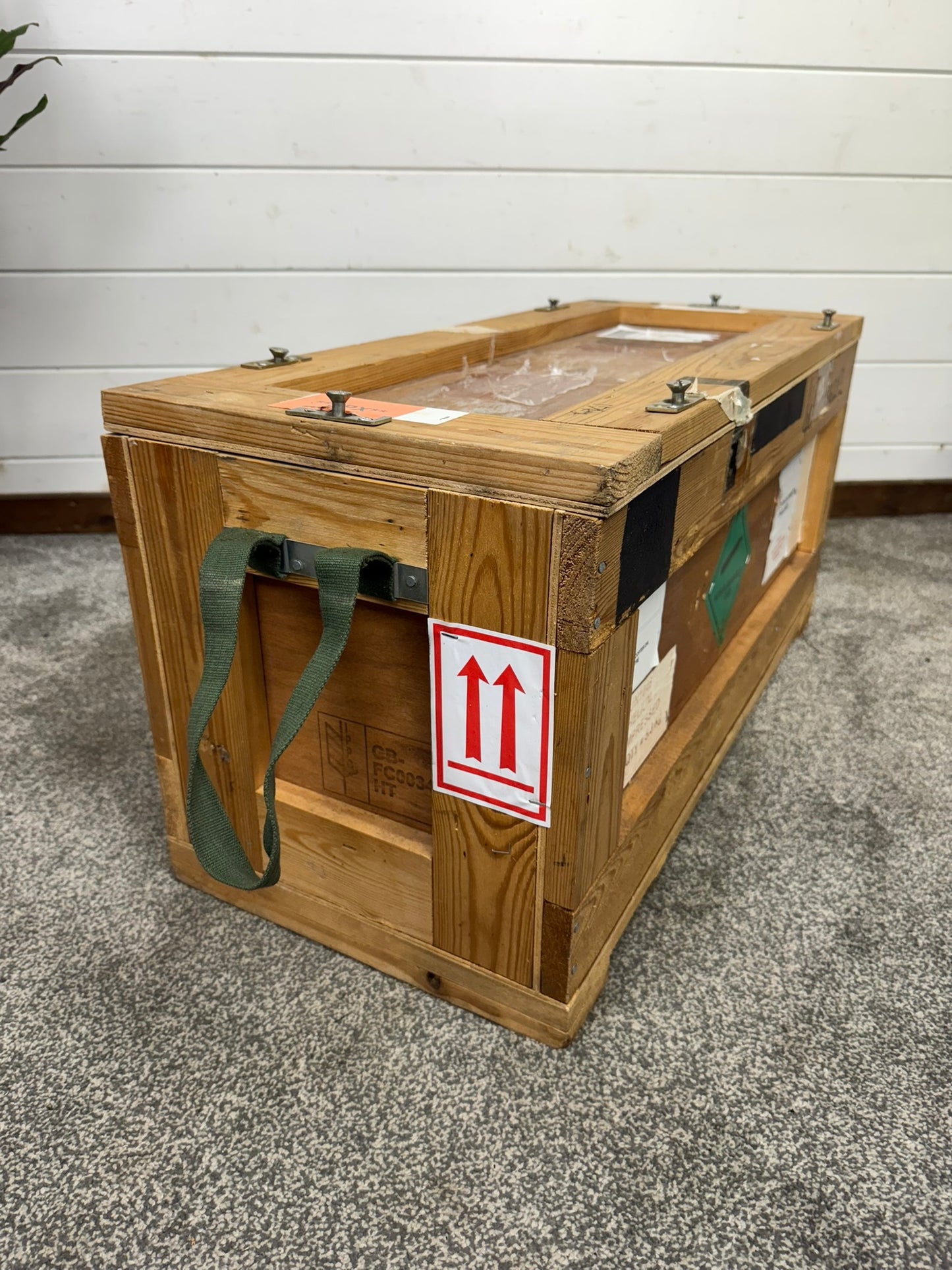 Large Wooden Chest Box Ex Military Army Upcycle Blanket Box Storage Trunk