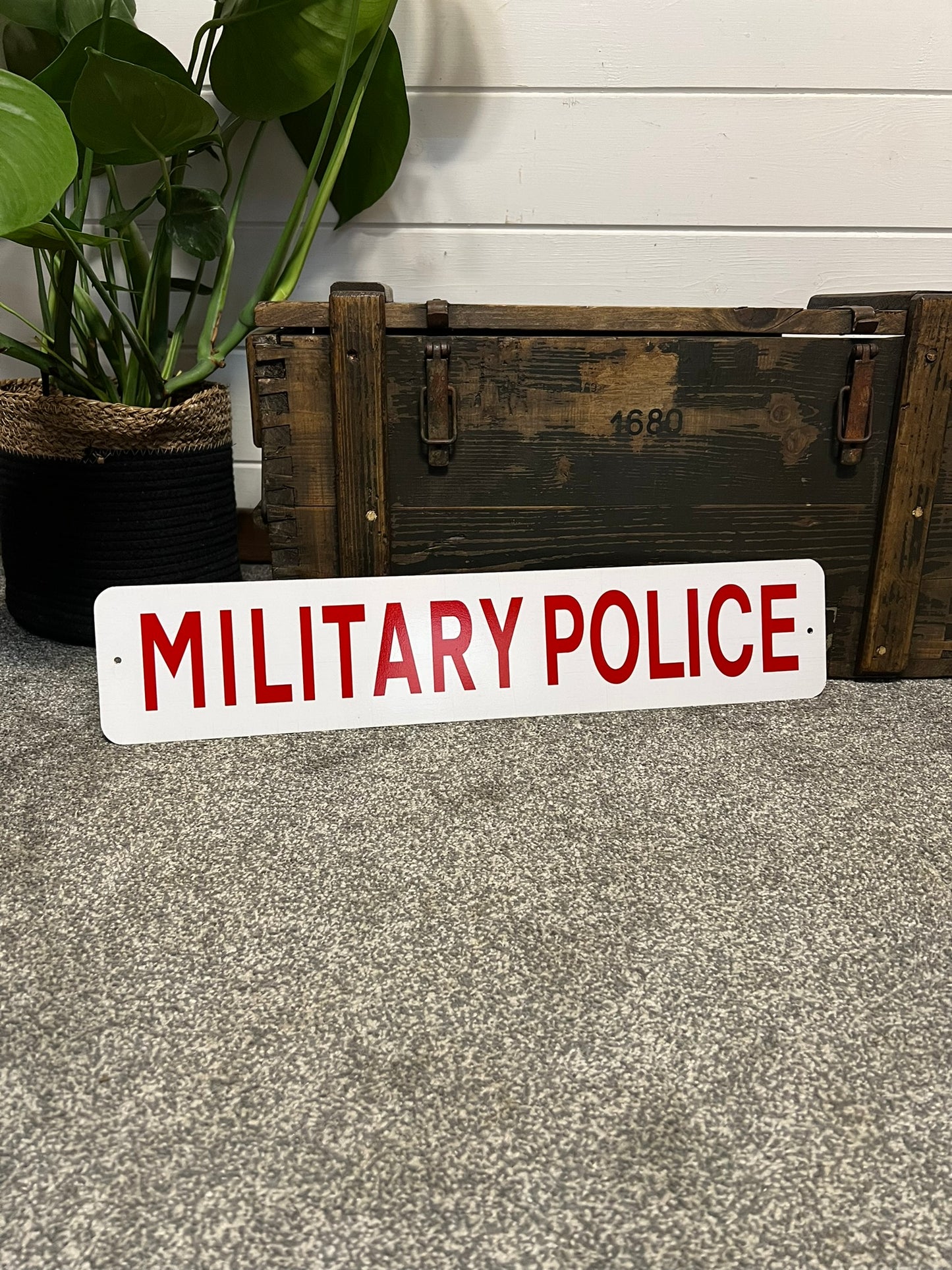 Vintage Ex Military Police Sign Unissued Collector Man Cave Wall Display Sign Film Prop