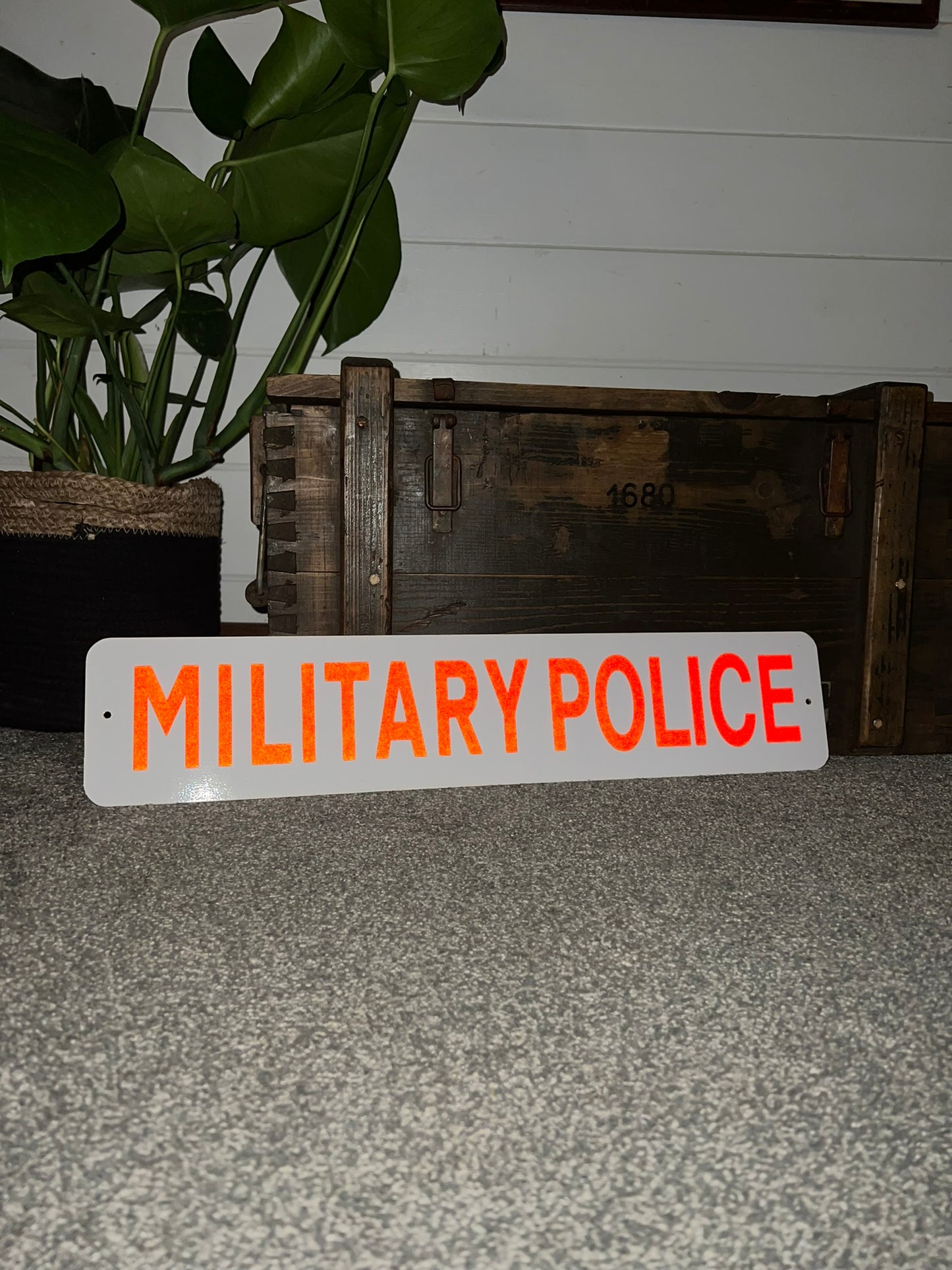 Vintage Ex Military Police Sign Unissued Collector Man Cave Wall Display Sign Film Prop