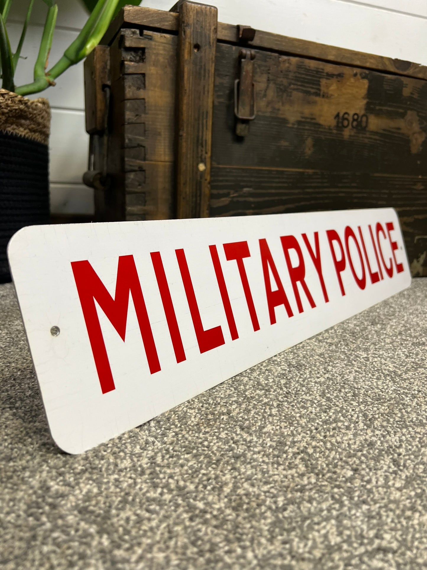 Vintage Ex Military Police Sign Unissued Collector Man Cave Wall Display Sign Film Prop