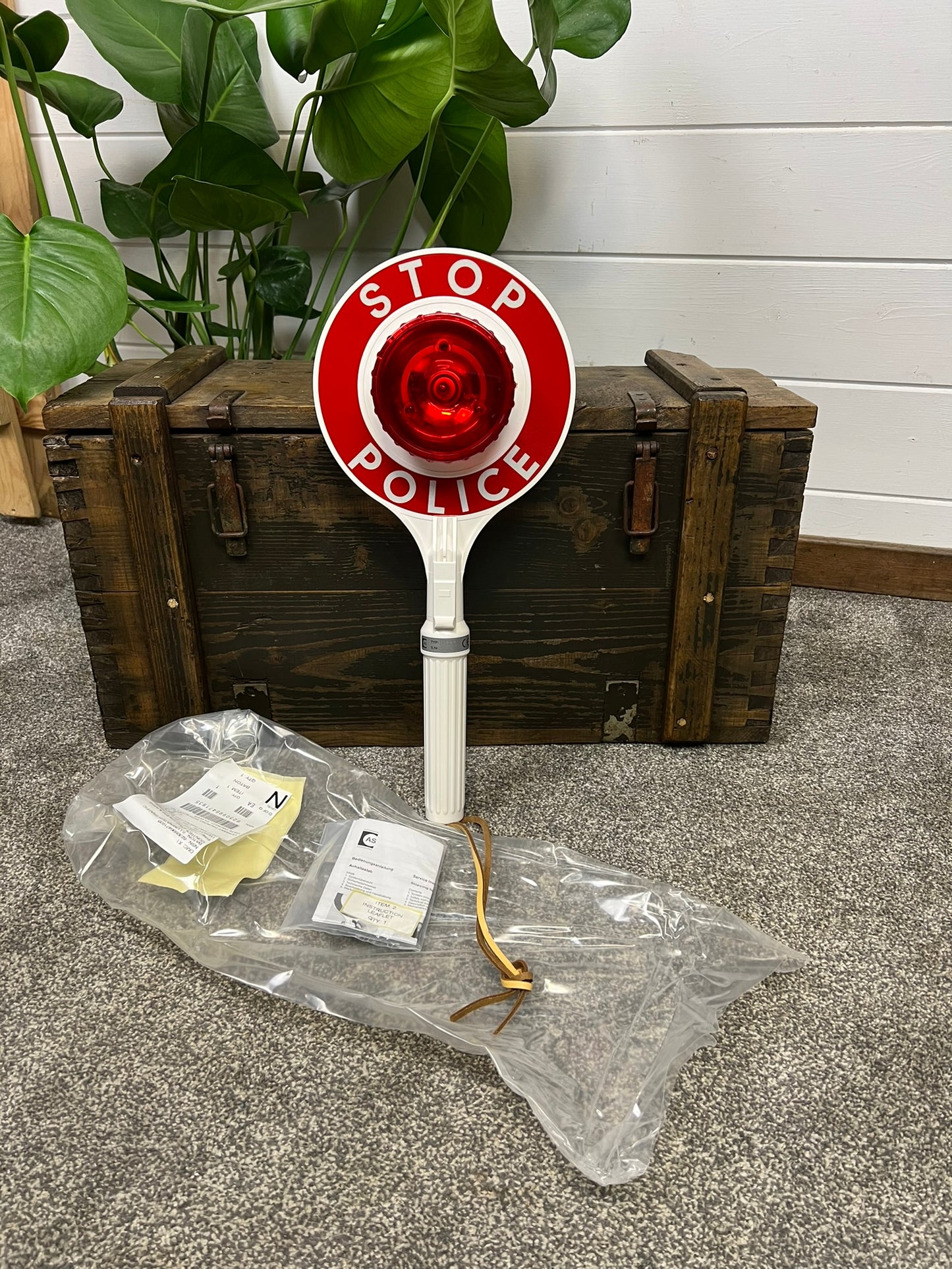 Vintage Police Traffic Stop Sign Light Wand Baton NEW Film Prop Collectible Display