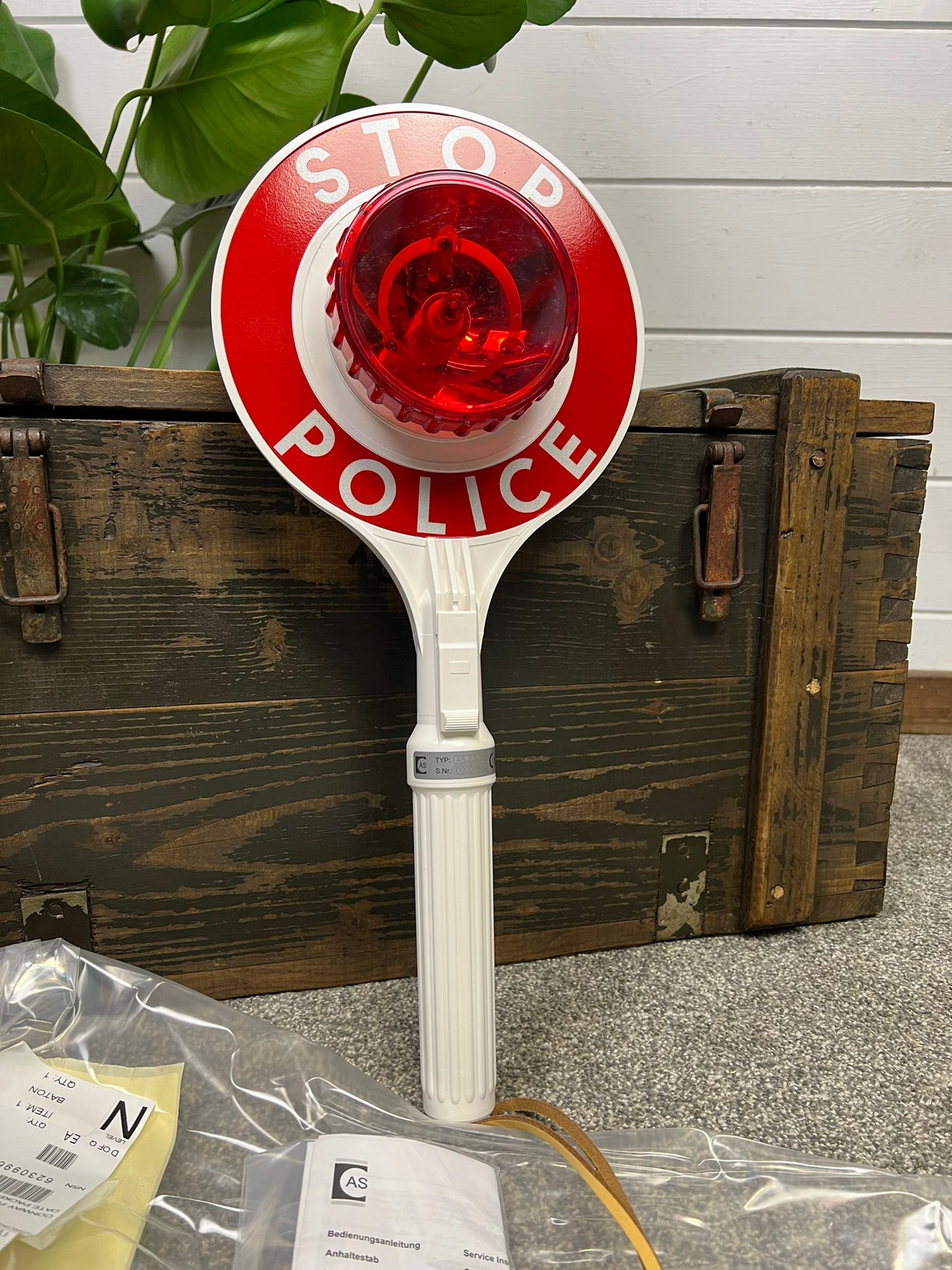 Vintage Police Traffic Stop Sign Light Wand Baton NEW Film Prop Collectible Display