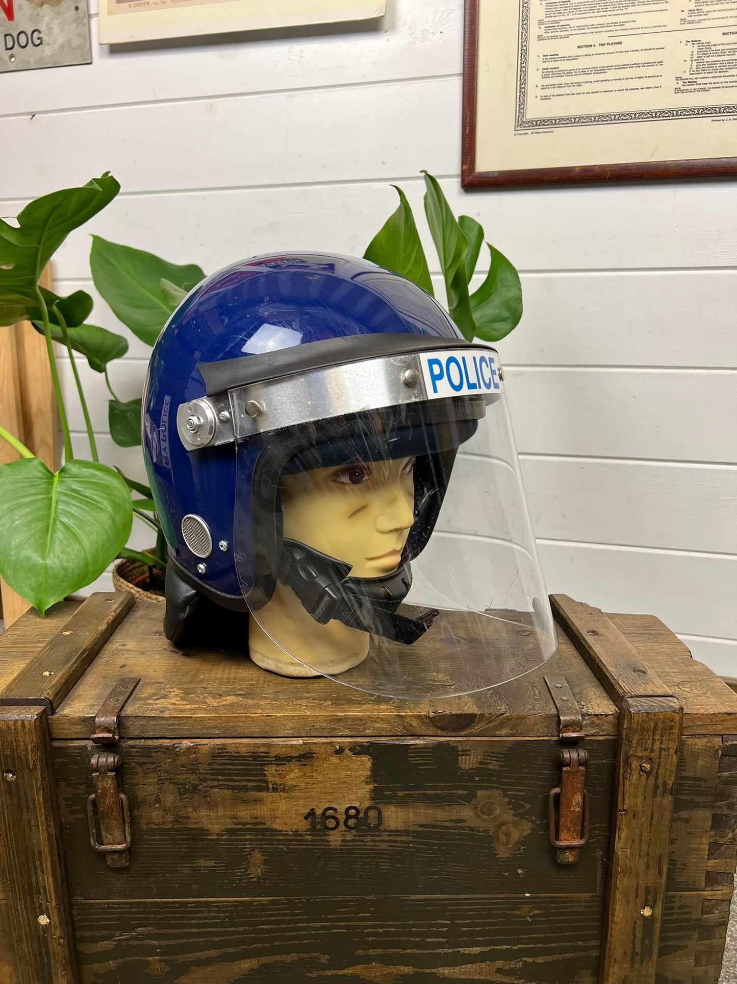 Genuine Ex Police Riot Helmet Obsolete Public Order Protection LARGE Security Film Prop Display