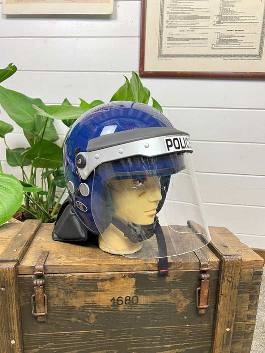 Genuine Ex Police Riot Helmet Obsolete Public Order Protection LARGE Security Film Prop Display