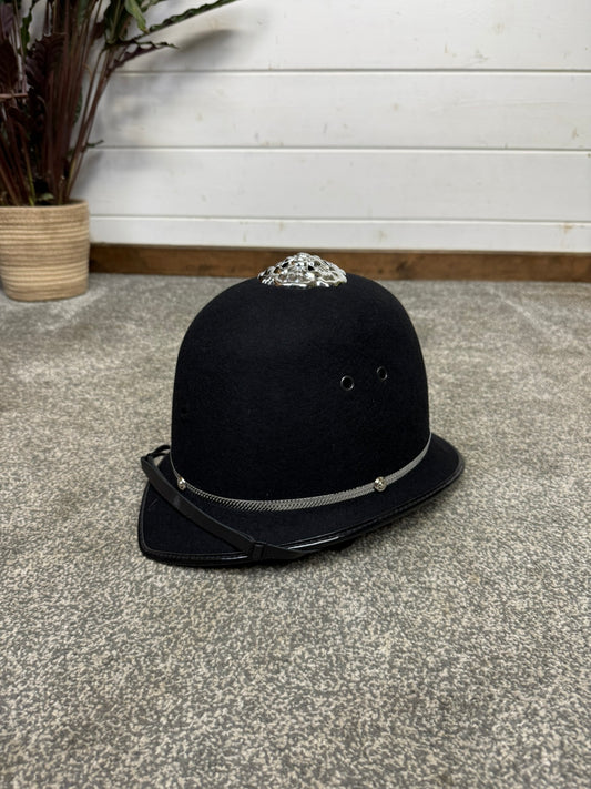 Ex Police Bobby Helmet Rose Top Custodian Hat Collectors Film Display