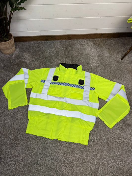 Ex Police Hi Vis Motorcycle Lightweight Bomber Jacket Security Walking Riding