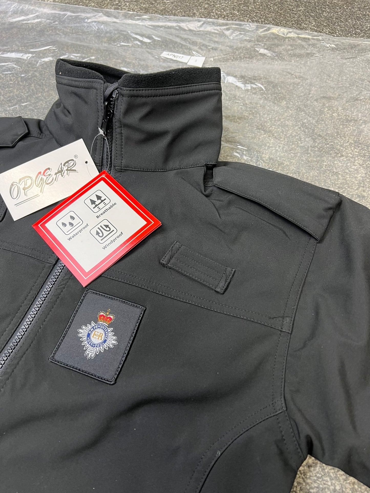 NEW Ex Prison Uniform Black Softshell Jacket Waterproof Breathable Security SMALL