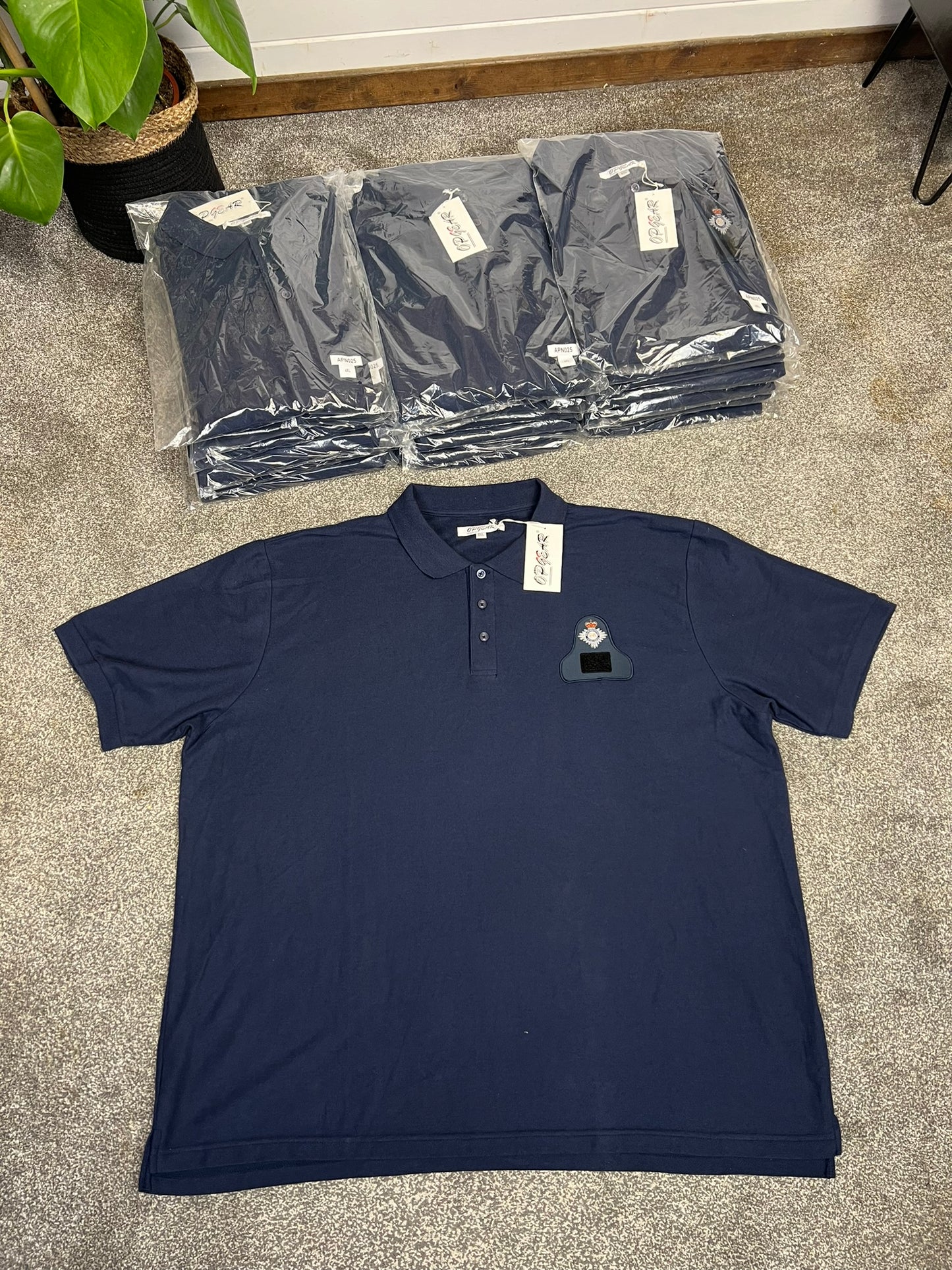 27x Navy Blue Polo Shirt T Shirt Job Lot Bundle Badged - 4XL (XXXXL)