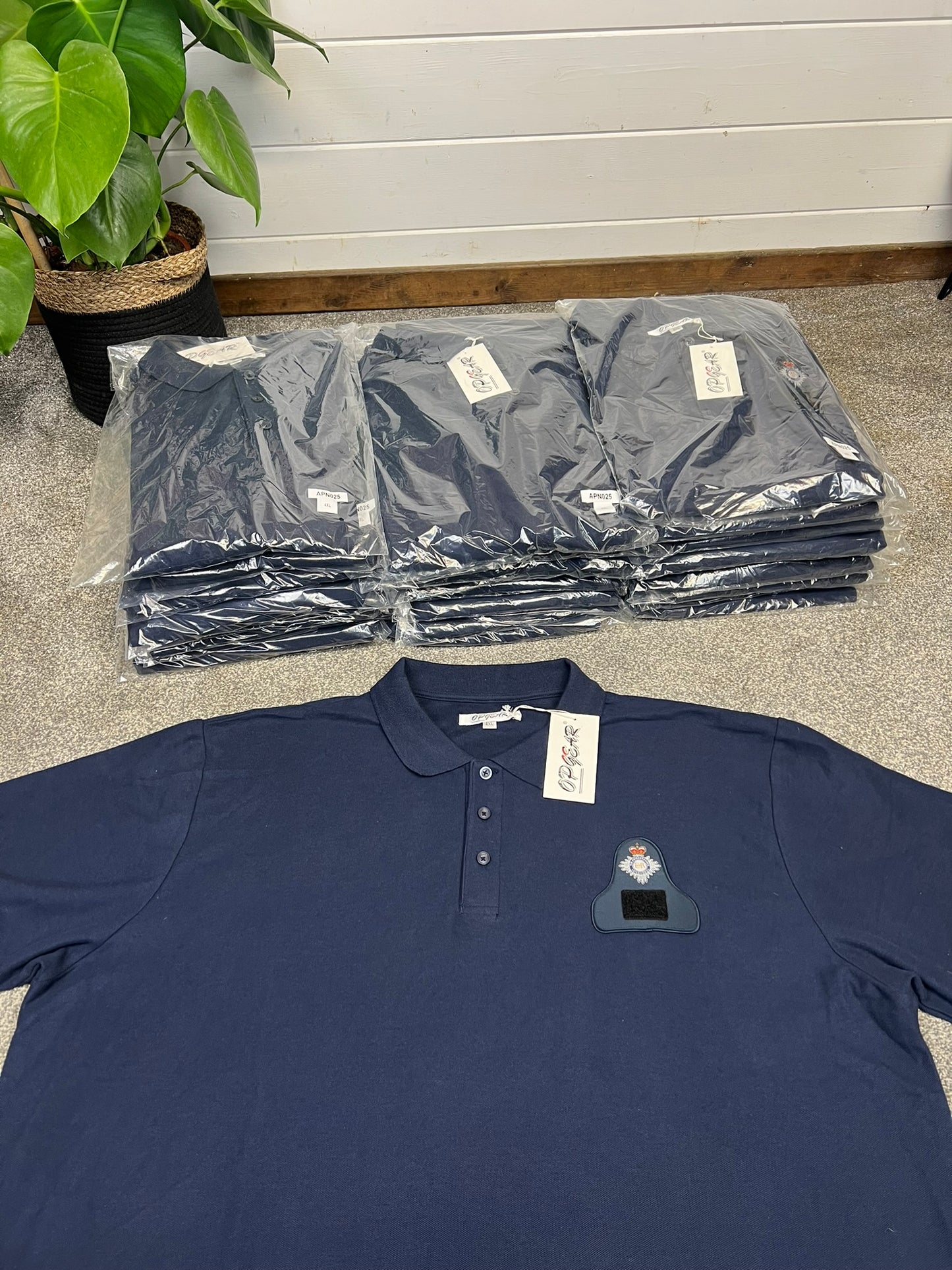 27x Navy Blue Polo Shirt T Shirt Job Lot Bundle Badged - 4XL (XXXXL)