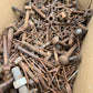 Box of Mixed Vintage Rusty Nuts Bolts Nails Job Lot Project Patina