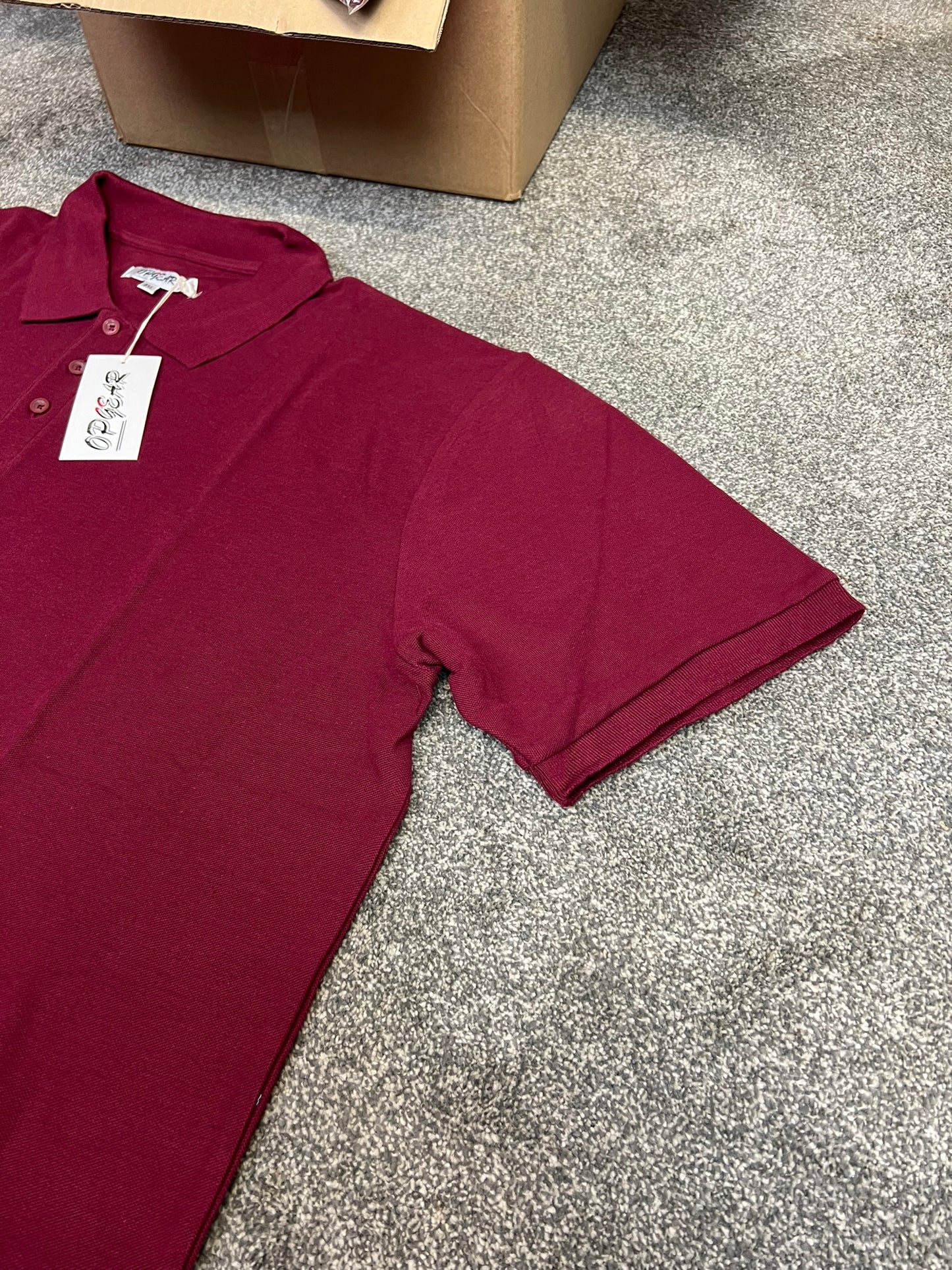 Box of 22x Burgundy Polo Shirts T-Shirt Job Lot Wholesale NEW - XXXL 3XL Resale Printing Car Boot Stock