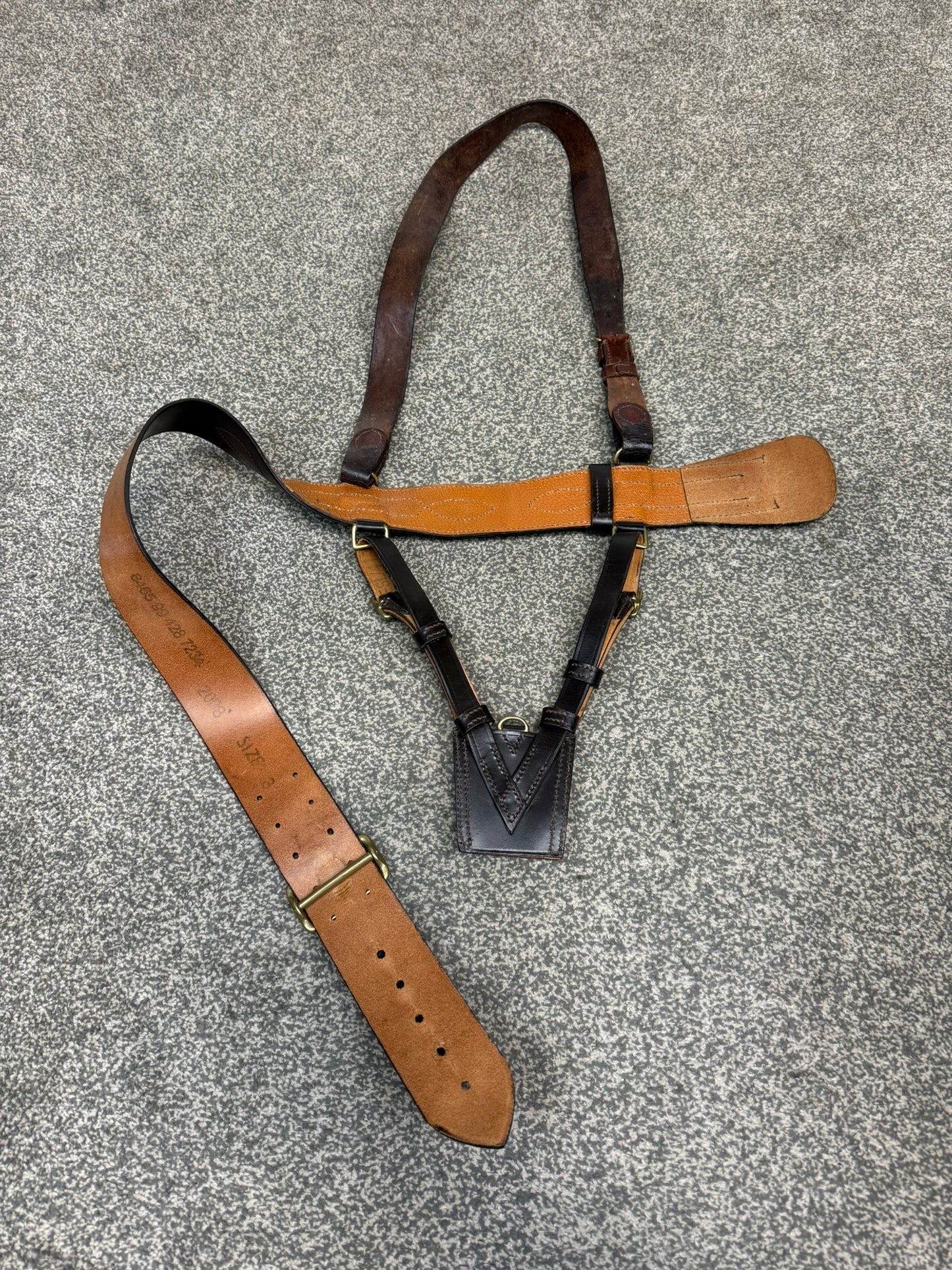 British Army Sam Browne Belt Shoulder Strap Sword Frog Size 3
