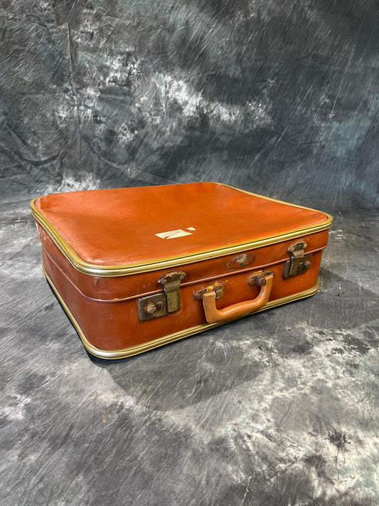 Vintage Brown Suitcase Luggage Case Retro Travel Trunk Boho Décor Display