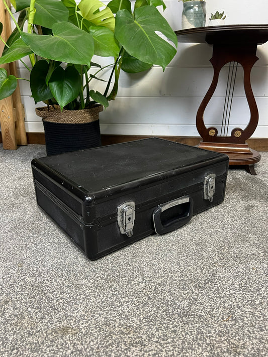 Vintage Black Metal Aluminium Flight Case Camera RC Storage Protective Box