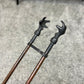 Antique Copper Fireplace Tongs Dragon Lion Claw Vintage Coal Tool Boho Nouveau