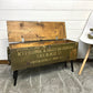 Rustic Wooden Storage Chest Table Reclaimed Vintage Ammo Box Blanket Side Table Coffee Table