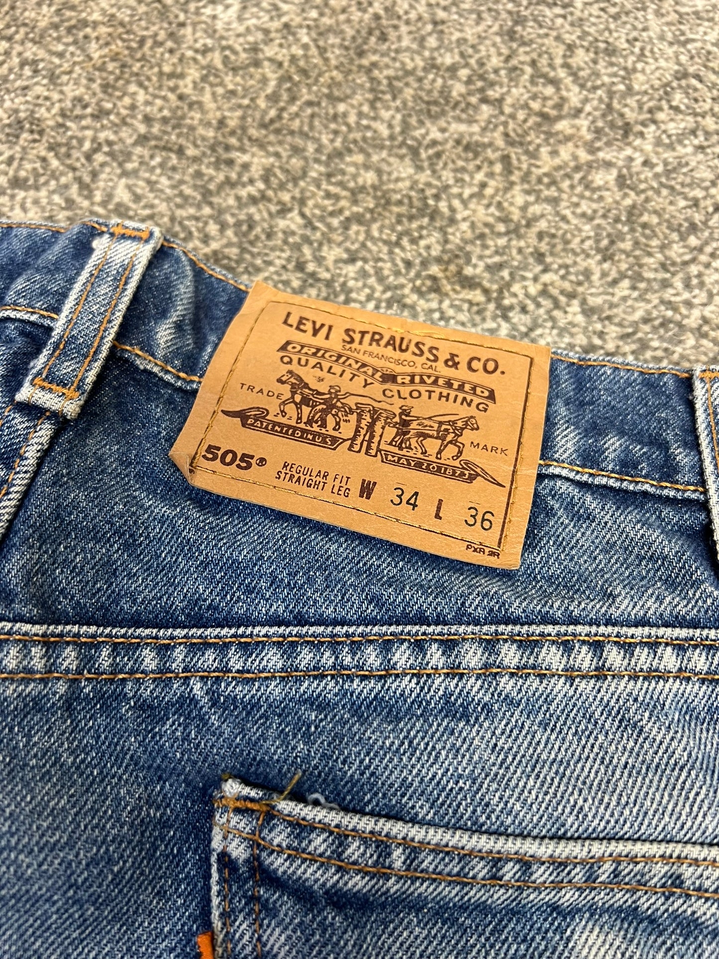 Vintage Levi Strauss & Co Men's Levis 505 Jeans W34" L36" Orange Tab USA Made