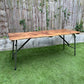 Rustic Vintage Wooden Folding Trestle Table Industrial Farmhouse Dining Garden Reclaimed Army