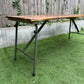 Rustic Vintage Wooden Folding Trestle Table Industrial Farmhouse Dining Garden Reclaimed Army