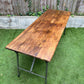 Rustic Vintage Wooden Folding Trestle Table Industrial Farmhouse Dining Garden Reclaimed Army