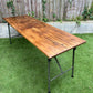 Rustic Vintage Wooden Folding Trestle Table Industrial Farmhouse Dining Garden Reclaimed Army