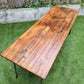 Rustic Vintage Wooden Folding Trestle Table Industrial Farmhouse Dining Garden Reclaimed Army